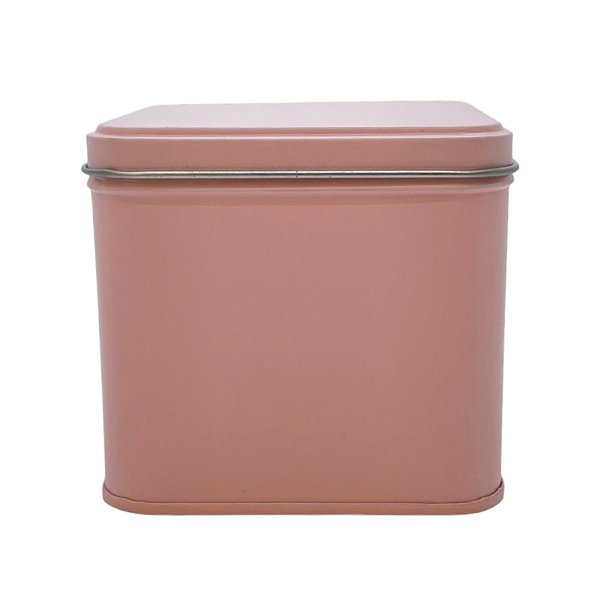 Lata de Metal Quadrada - Rosa - 8,5x8cm - 1 unidade - Rizzo