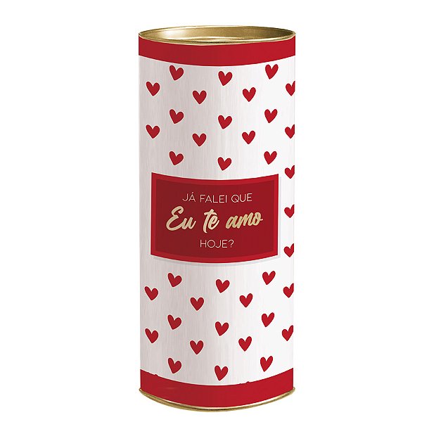 Lata para Presente Rígida - Eu Te Amo Branco - 1 unidade - Cromus - Rizzo