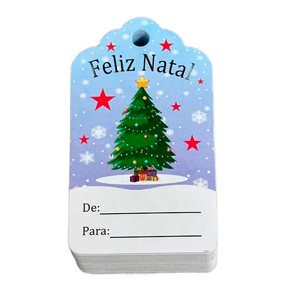 Tag Decorativa Natal - Feliz Natal - 7cm - 10 unidades - Rizzo