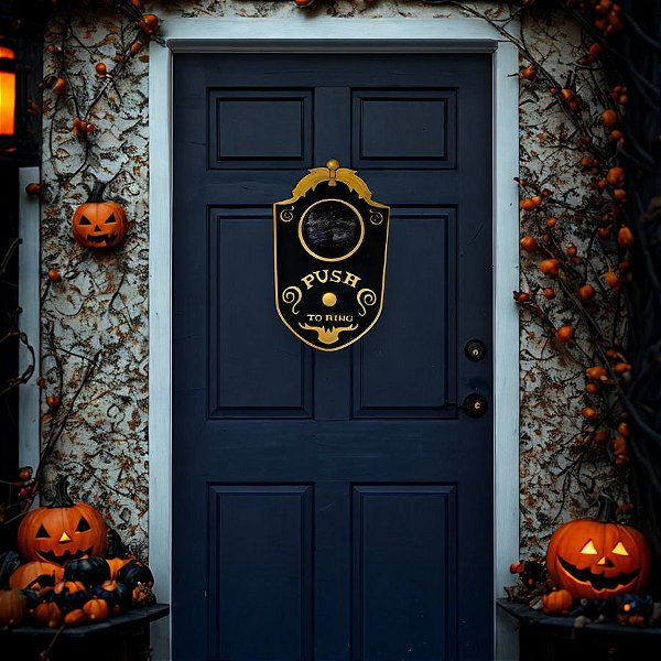 Enfeite Decorativo de Halloween Com Luz e Som - Campainha Olho Mágico - 1 unidade - Rizzo