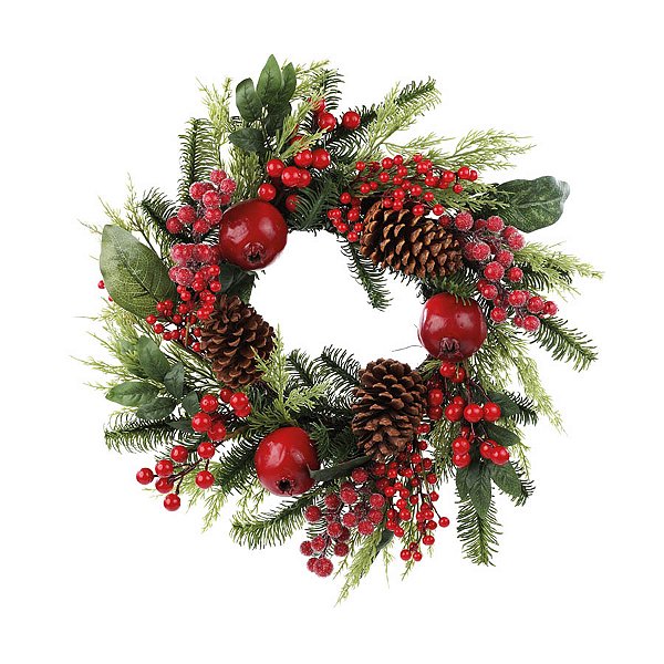 Guirlanda de Natal Decorada - 60cm - 1 unidade - Cromus - Rizzo
