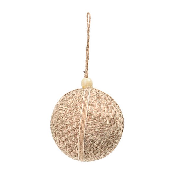 Bola de Natal - Palha e Juta Rústica - 8cm - 6 unidades - Cromus - Rizzo