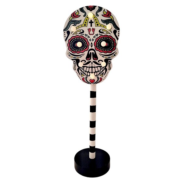 Luminária de Halloween - Caveira Catrina - 32,5cm - 1 unidade - Rizzo