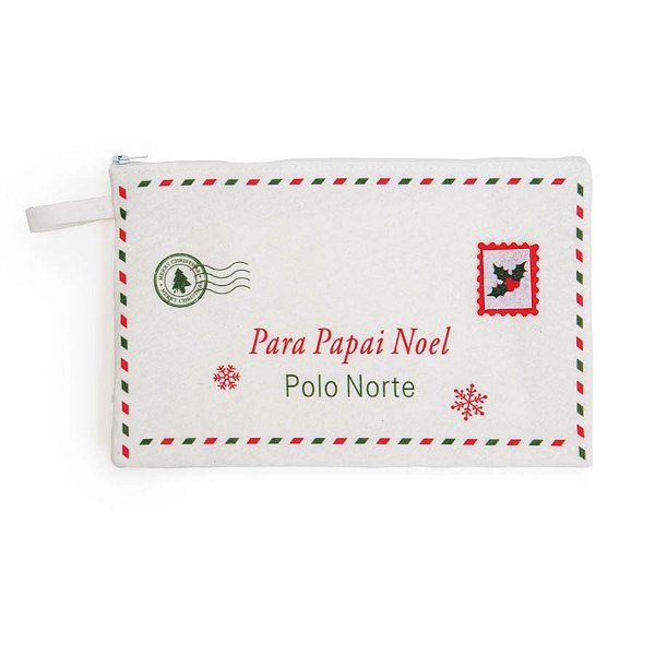 Bolsinha em Feltro de Natal - Branco - 25x16cm - 1 unidade - Cromus - Rizzo