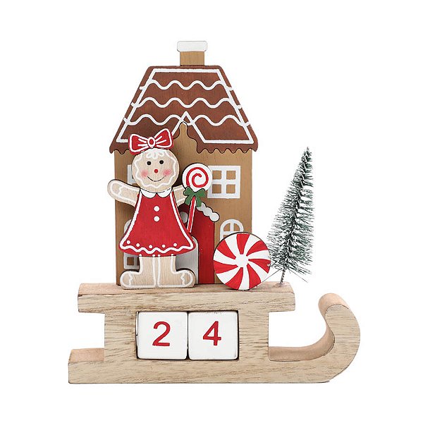 Calendário de Natal em MDF - 15x10cm - 1 unidade - Cromus - Rizzo
