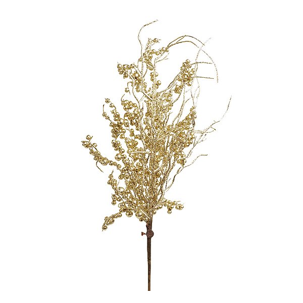 Galho Decorativo - Frutas Douradas - 73cm - 1 unidade - Cromus - Rizzo