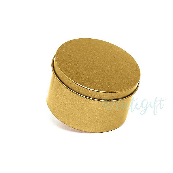 Lata Redonda para Lembrancinha Dourada - 7,5 x 4cm - 6un - Artegift - Rizzo