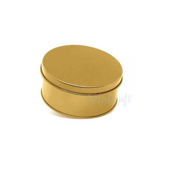 Lata Redonda para Lembrancinha Ouro - 10 x 4 cm - 1un - Artegift - Rizzo