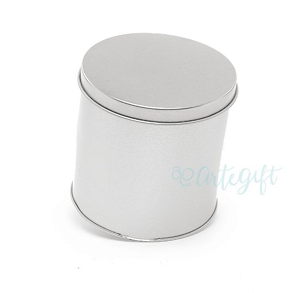 Lata Redonda para Lembrancinha Prata - 10 x 10cm - Artegift - Rizzo
