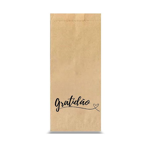 Saco de Papel Kraft Decorado - Gratidão  - 15 unidades - Stickr - Rizzo