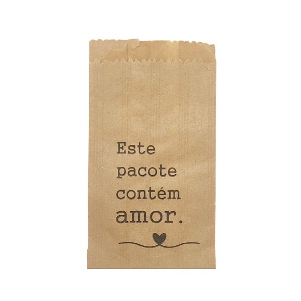 Saco de Papel Kraft Decorado - Pacote de Amor  - 15 unidades - Stickr - Rizzo