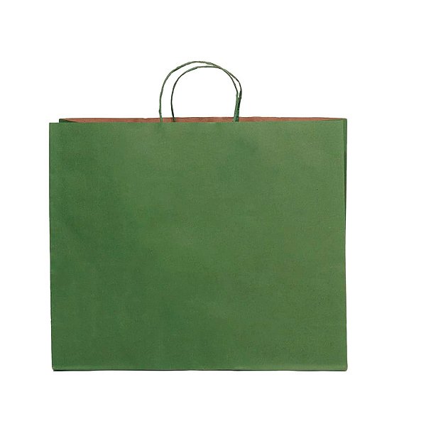Sacola de Papel - 39,5x13,5x33cm - Verde - Ref.2491 - 10 unidades - WMA - Rizzo