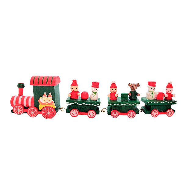 Enfeite de Madeira de Natal Trem - Verde - 20x5cm - 1 unidade - Rizzo