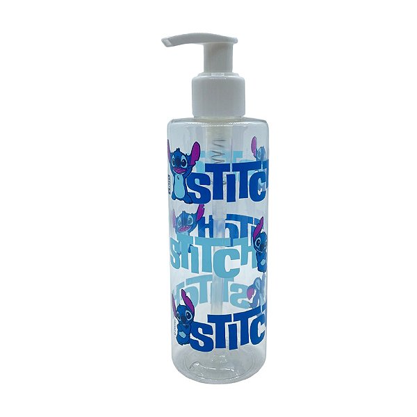 Frasco de Plástico com Tampa Pump Stitch - 16,5x5cm - 240ml - 1 unidade - Rizzo