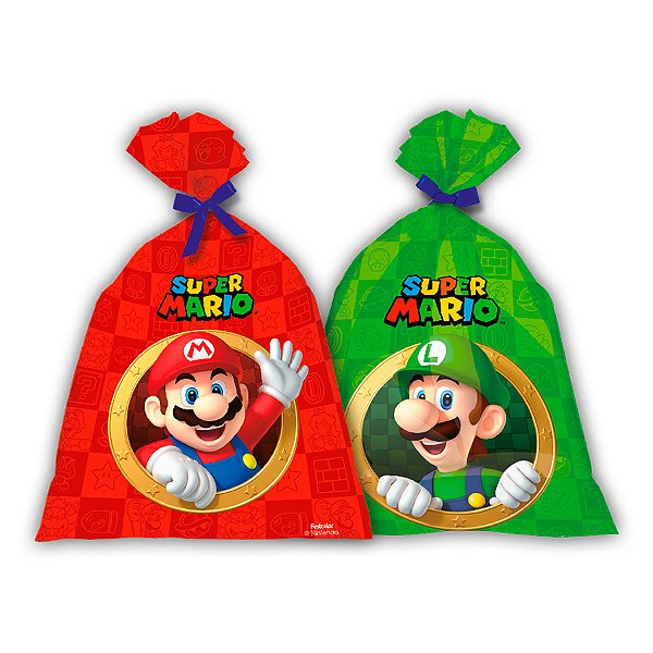 Sacola Plástica - Super Mario - 8 unidades - FestColor - Rizzo