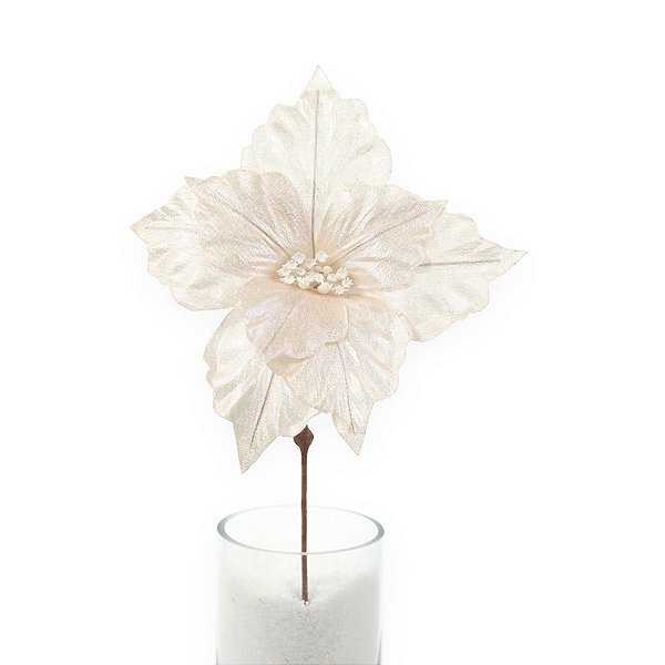 Poinsétia Decorativa - Holográfica - 36cm - 1 unidade - Cromus - Rizzo