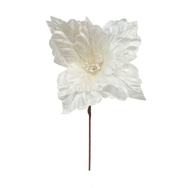 Poinsétia Decorativa - Holográfica - 36cm - 1 unidade - Cromus - Rizzo