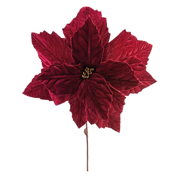 Poinsétia Decorativa - Borgonha - 30cm - 1 unidade - Cromus - Rizzo