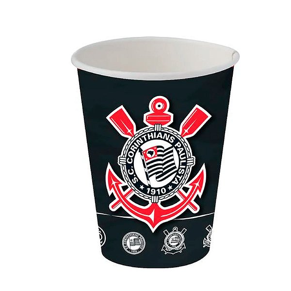 Copo de Papel - Corinthians - 200ml - 8 unidades - Festcolor - Rizzo