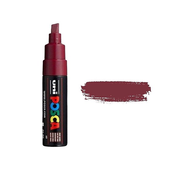 Caneta Posca PC-8K 8.0mm - Vermelho Vinho - 1 unidade - Posca - Rizzo