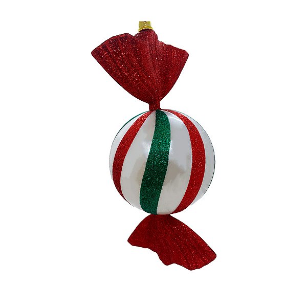 Enfeite para Pendurar de Natal - Bala Glitter - 30cm - 1 unidade - Cromus - Rizzo