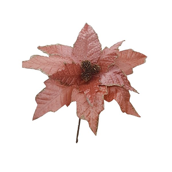 Poinsetia Decorativa de Natal - Rosa - 35cm - 1 unidade - Cromus - Rizzo