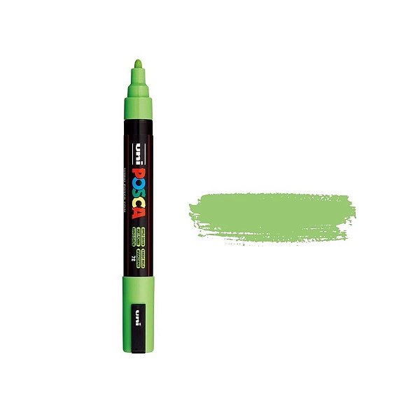 Caneta Posca PC-5M 2.5mm - Verde Maçã - 1 unidade - Posca - Rizzo