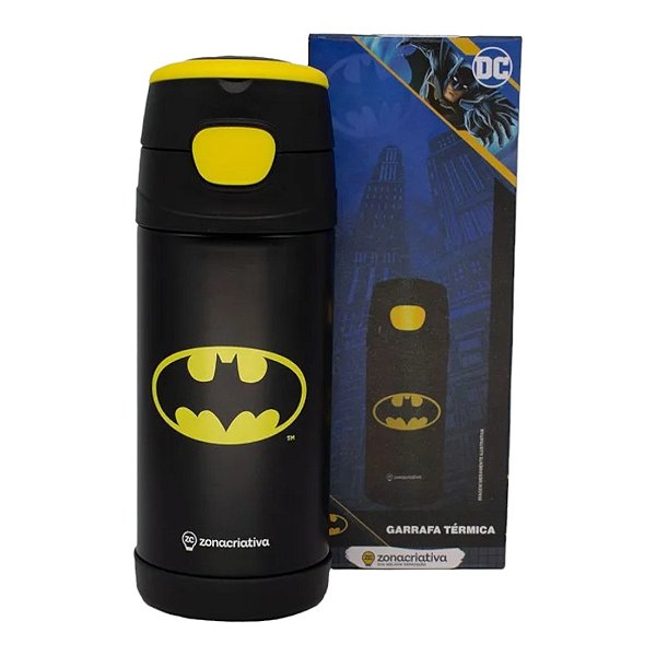 Garrafa Térmica com Canudo Batman - 350ml - 1 unidade - Zona Criativa - Rizzo