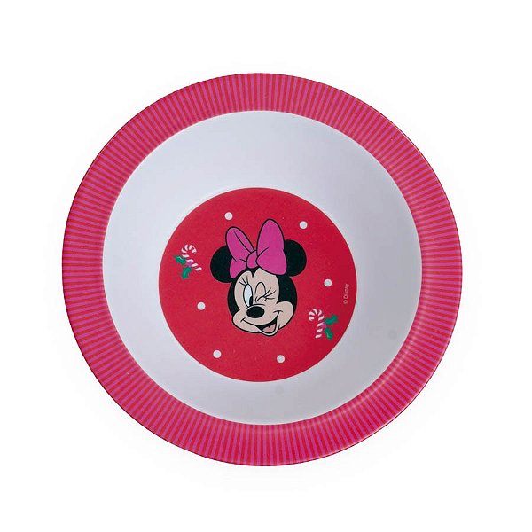 Bowl de Bambu de Natal - Minnie Vermelho - 360ml - 1 unidade - Disney Original - Rizzo