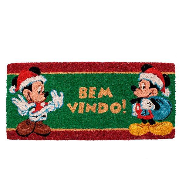 Capacho de Fibra - Bem Vindo Mickey - 25x55cm - 1 unidade - Cromus - Rizzo