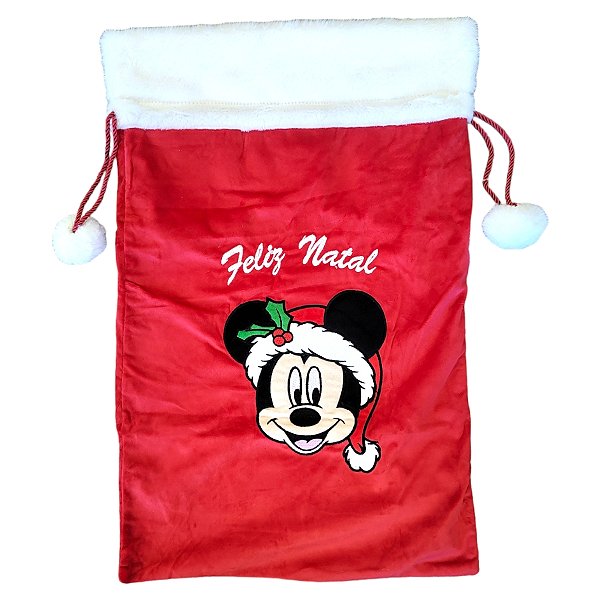 Saco de Presente Tecido - Mickey - 72x47cm - 1 unidade - Cromus - Rizzo