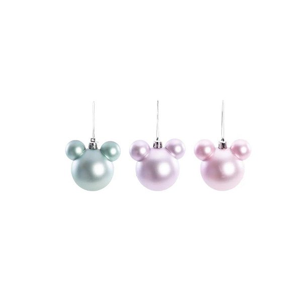 Bola Mickey - Lilás, Rosa e Verde - 6 cm - 6 unidades - Cromus  - Rizzo
