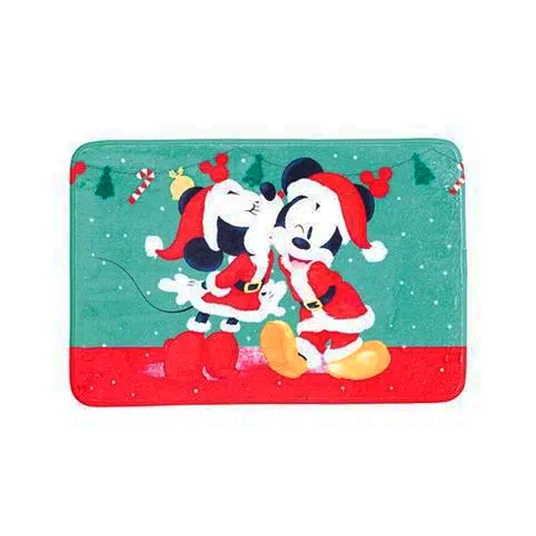 Tapete Natalino Minnie e Mickey Noel - 60x40cm - 1 unidade - Cromus - Rizzo
