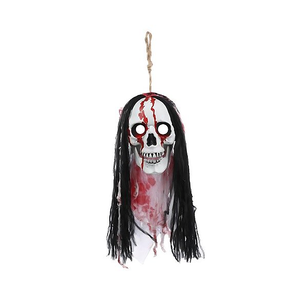 Enfeite Decorativo Halloween - Caveira Cabeludo Zyam - 57 cm - 1 unidade - Cromus - Rizzo