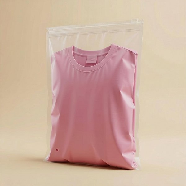 Saco Trilho Zip Transparente Fosco com Furo - Trilho Transparente - 35x45cm - 50 unidades - Rizzo