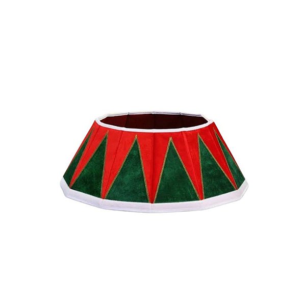 Saia Para Árvore De Natal - Com Veludo -  Vermelho e Verde - 68cm - 1 unidade - Cromus - Rizzo