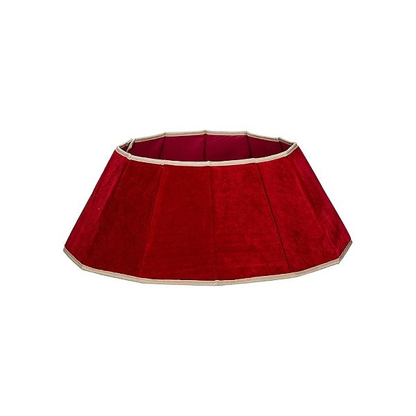 Saia Para Árvore De Natal - Com Veludo -  Vermelho e Ouro - 68cm - 1 unidade - Cromus - Rizzo