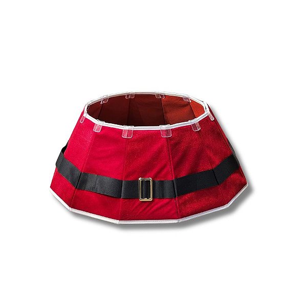 Saia Para Árvore De Natal - Cinto Noel - Vermelho e Branco - 68cm - 1 unidade - Cromus - Rizzo