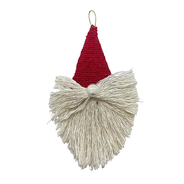 Enfeite para Pendurar de Natal - Papai Noel Artesanal - Vermelho - 15cm - 1 unidade - Rizzo