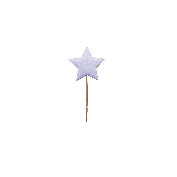Pick Decorativo - Estrela Lilás Claro - 4x5,5cm - 12 unidades - Rizzo