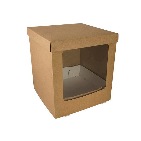 Caixa Para Bolo Alto Kraft - 23x23x25cm - 1 unidade - Rizzo
