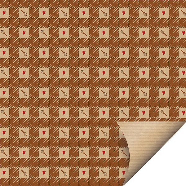 Folha para Ovos de Páscoa Papel Kraft Sweet Marrom 69x89cm - 5 unidades - Cromus - Rizzo