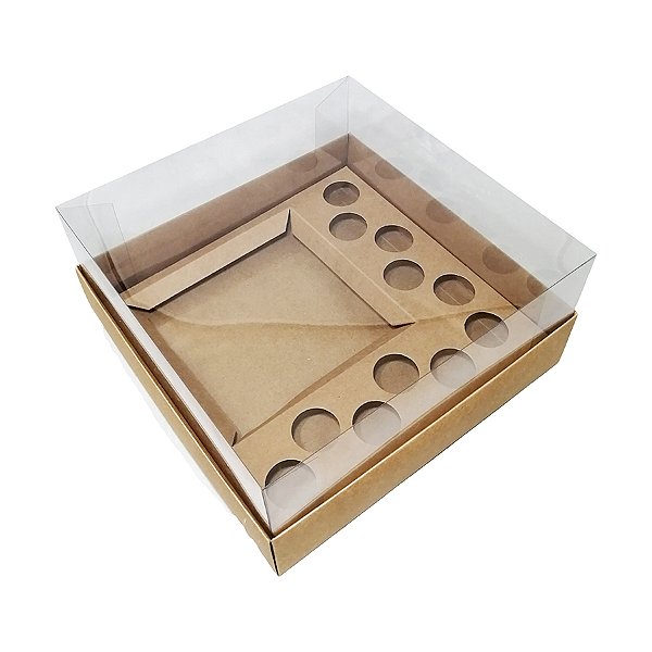 Caixa Bentô Cake com 11 Doces (23,8cmx23,8cmx11cm) Kraft - 5 unidades - Assk - Rizzo