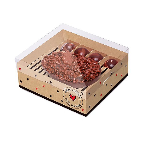 Caixa Meio Ovo com docinhos 250g - Kraft Doçura - 6 unidades - Cromus Páscoa