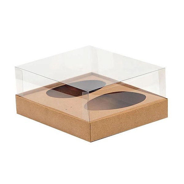 Caixa Ovo de Colher - Dois Meio Ovo de 250g - 20,5cm x 17cm x 6,5cm - Kraft - 5 unidades - Assk - Rizzo