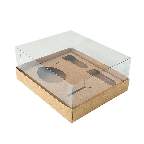 Caixa Ovo de Colher Kit Confeiteiro - Meio Ovo de 100g a 150g - 20,5cm x 17cm x 9,7cm - Kraft - 5 Unidades - Assk