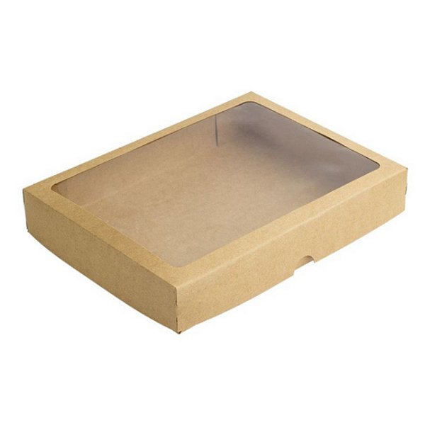 Caixa 24 Doces com Visor S9 (19cm x 25cm x 4cm) Kraft 10 unidades Assk Rizzo Embalagens