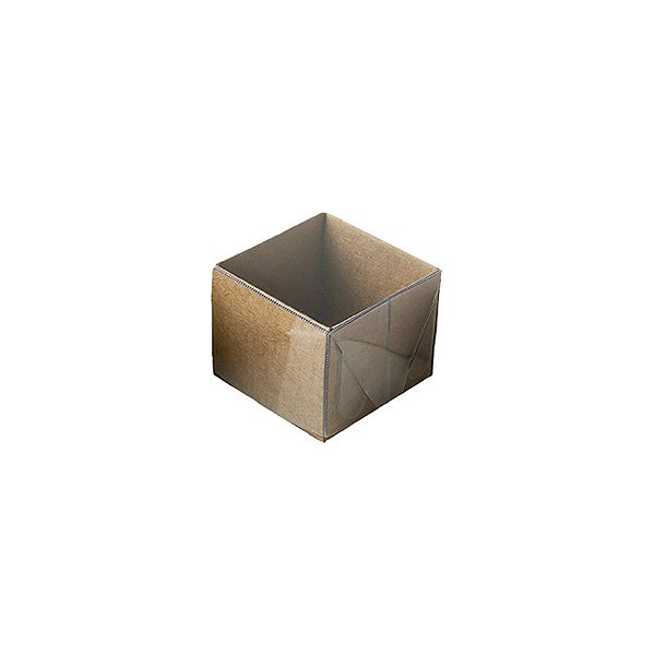 Caixa 1 Doce com Tampa Transparente Nº 10 (4,5cm x 4,5cm x 3,5cm) Kraft 10 unidades Assk  Embalagens