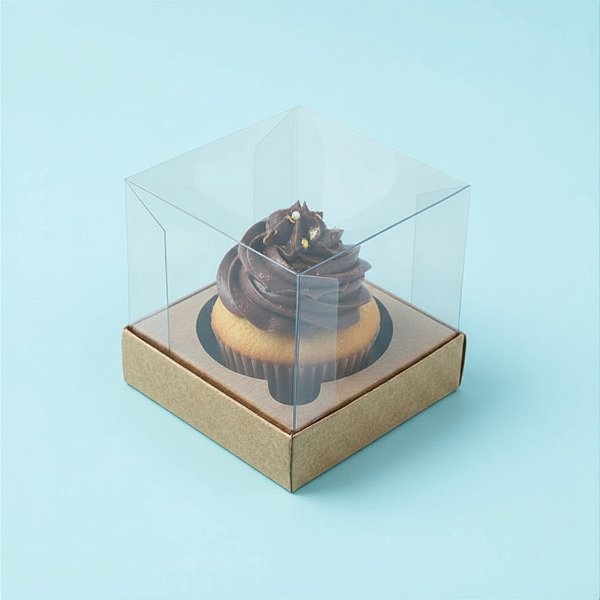 Caixa Mini Bolo G (8cm x 8cm x 8cm) Kraft - 10 unidades - Assk - Rizzo Confeitaria