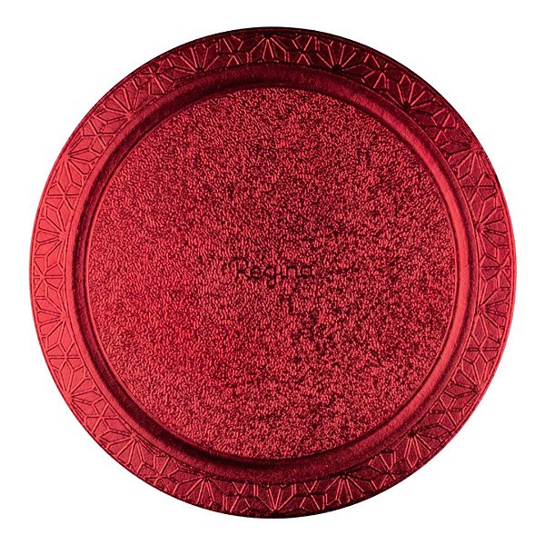 Base para Bolo Cake Board Redondo - Vermelho Metalizado - 26cm - 1 unidade - Regina - Rizzo